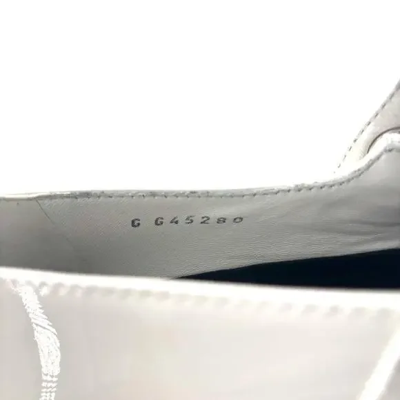 Chanel CC Logo Turnlock Calfskin Patent Leather Cap Toe Maryjane Flats Shoes 37 - Picture 12 of 13